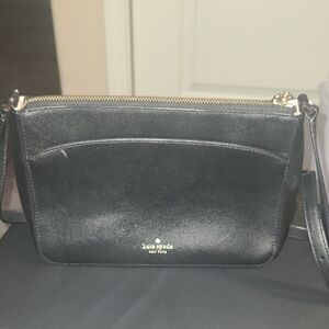 kate spade Black Leather Crossbody with Gold Hardware
